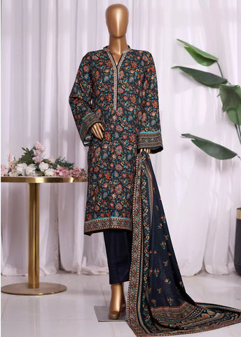 ZCWK-2587- 3 Piece Khaddar Printed Stitched Suit