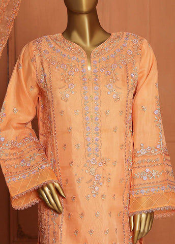 Bin Saeed Fabric - ZEF-2009-B- 3 Piece Embroidered Organza