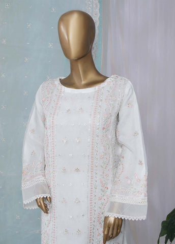 Bin Saeed Fabric - ZEF-2010-B- 3 Piece Embroidered Organza