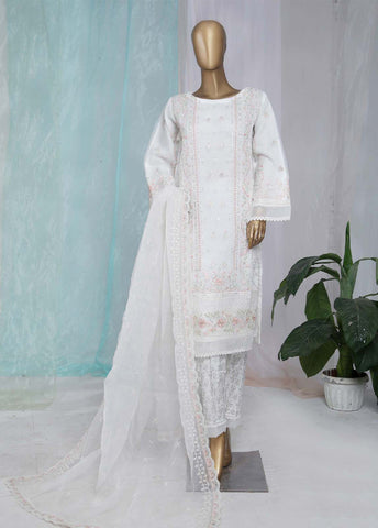 Bin Saeed Fabric - ZEF-2010-B- 3 Piece Embroidered Organza