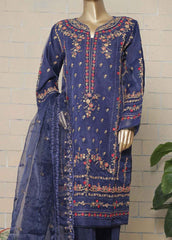 ZEF-2011 - 3 Piece Embroidered Organza