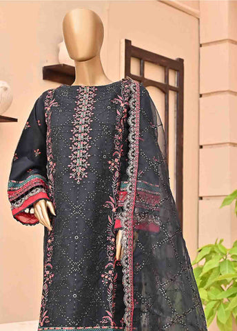 Bin Saeed Fabric - ZEF-2012-A- 3 Piece Embroidered Organza