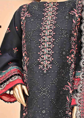 Bin Saeed Fabric - ZEF-2012-A- 3 Piece Embroidered Organza