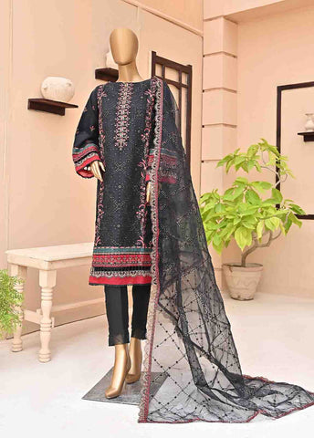 Bin Saeed Fabric - ZEF-2012-A- 3 Piece Embroidered Organza