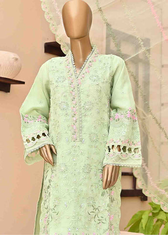 Bin Saeed Fabric - ZEF-2014- 3 Piece Embroidered Organza