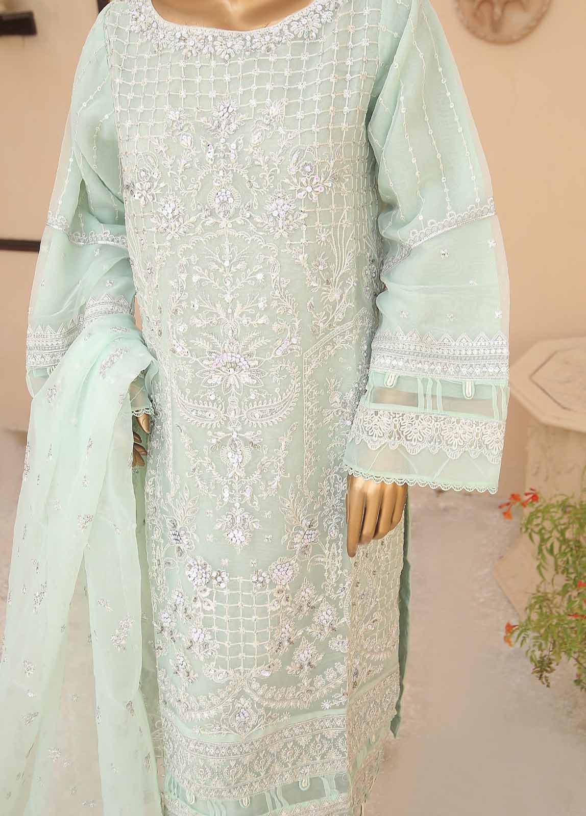Bin Saeed Fabric - ZEF-2015-Z 3 Piece Embroidered Organza