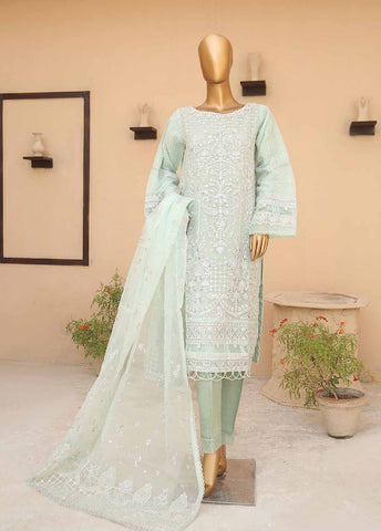 Bin Saeed Fabric - ZEF-2015-Z 3 Piece Embroidered Organza