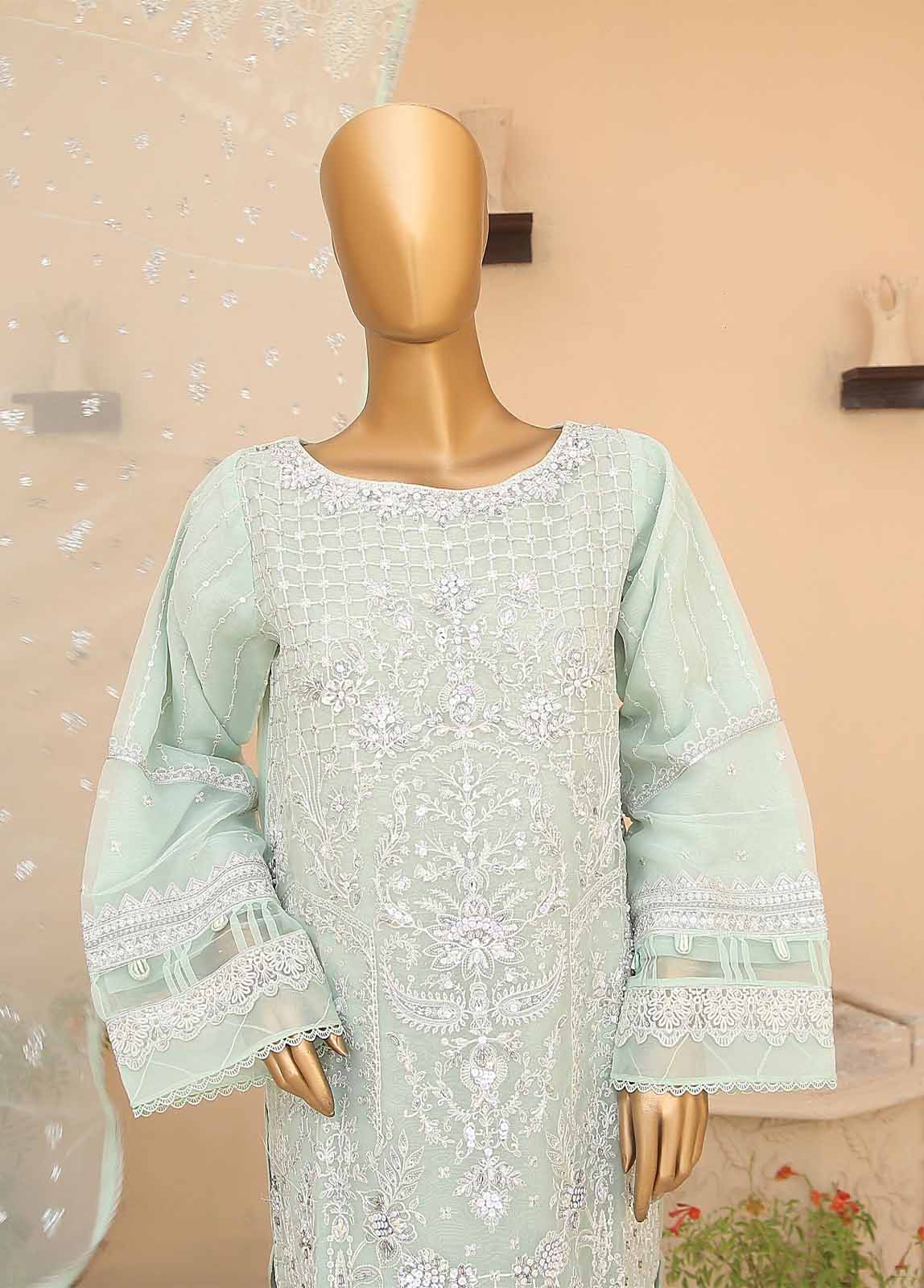 Bin Saeed Fabric - ZEF-2015-Z 3 Piece Embroidered Organza