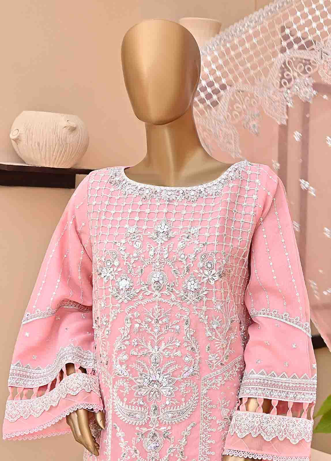 Bin Saeed Fabric - ZEF-2015- 3 Piece Embroidered Organza