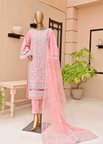 Bin Saeed Fabric - ZEF-2015- 3 Piece Embroidered Organza