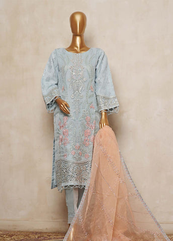 Bin Saeed Fabric - ZEF-2036- 3 Piece Embroidered Organza