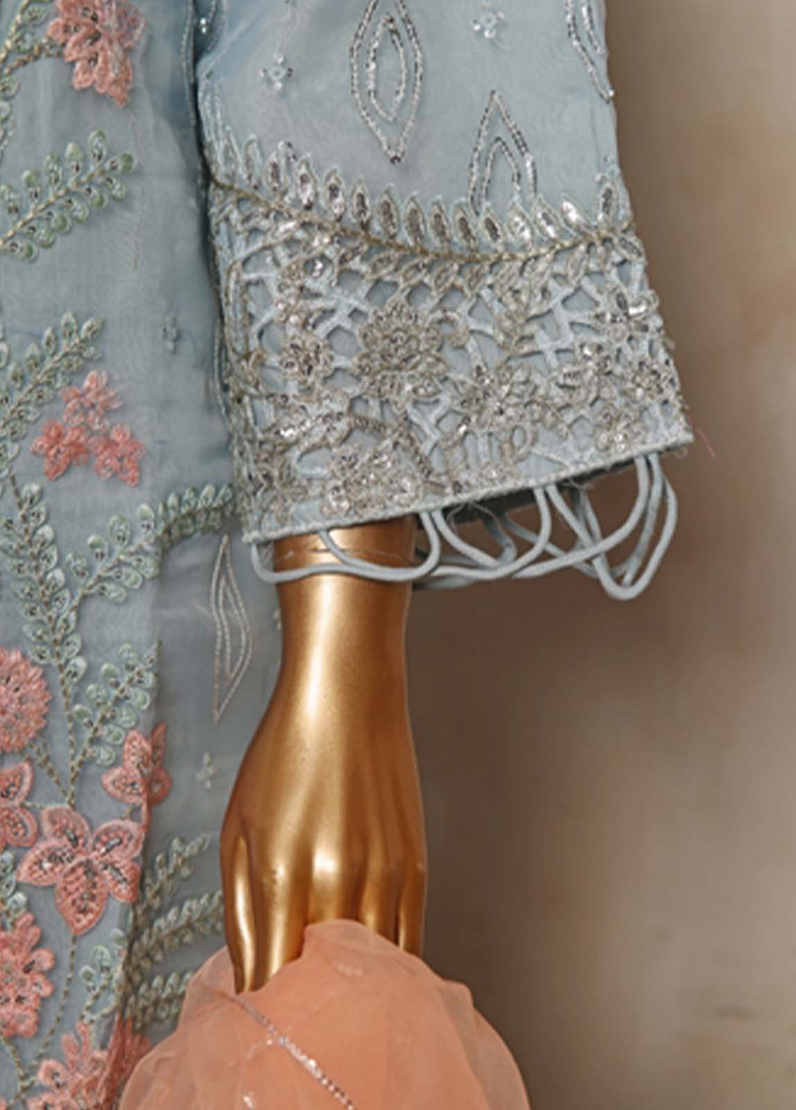 Bin Saeed Fabric - ZEF-2036- 3 Piece Embroidered Organza