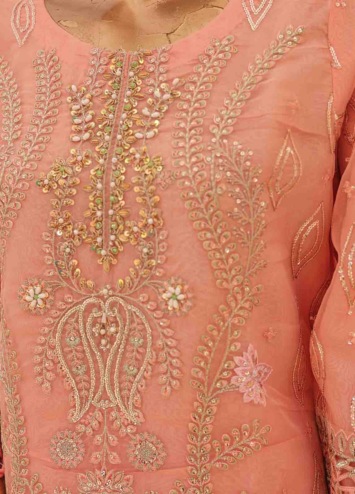 Bin Saeed Fabric - ZEF-2036 E- 3 Piece Embroidered Organza