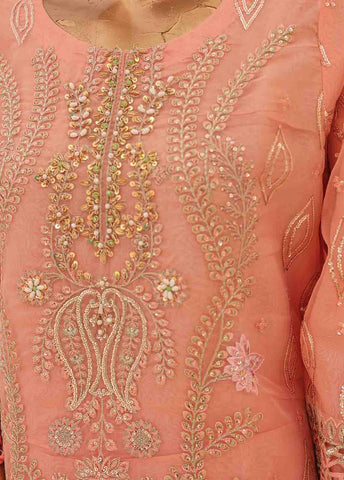 Bin Saeed Fabric - ZEF-2036 E- 3 Piece Embroidered Organza