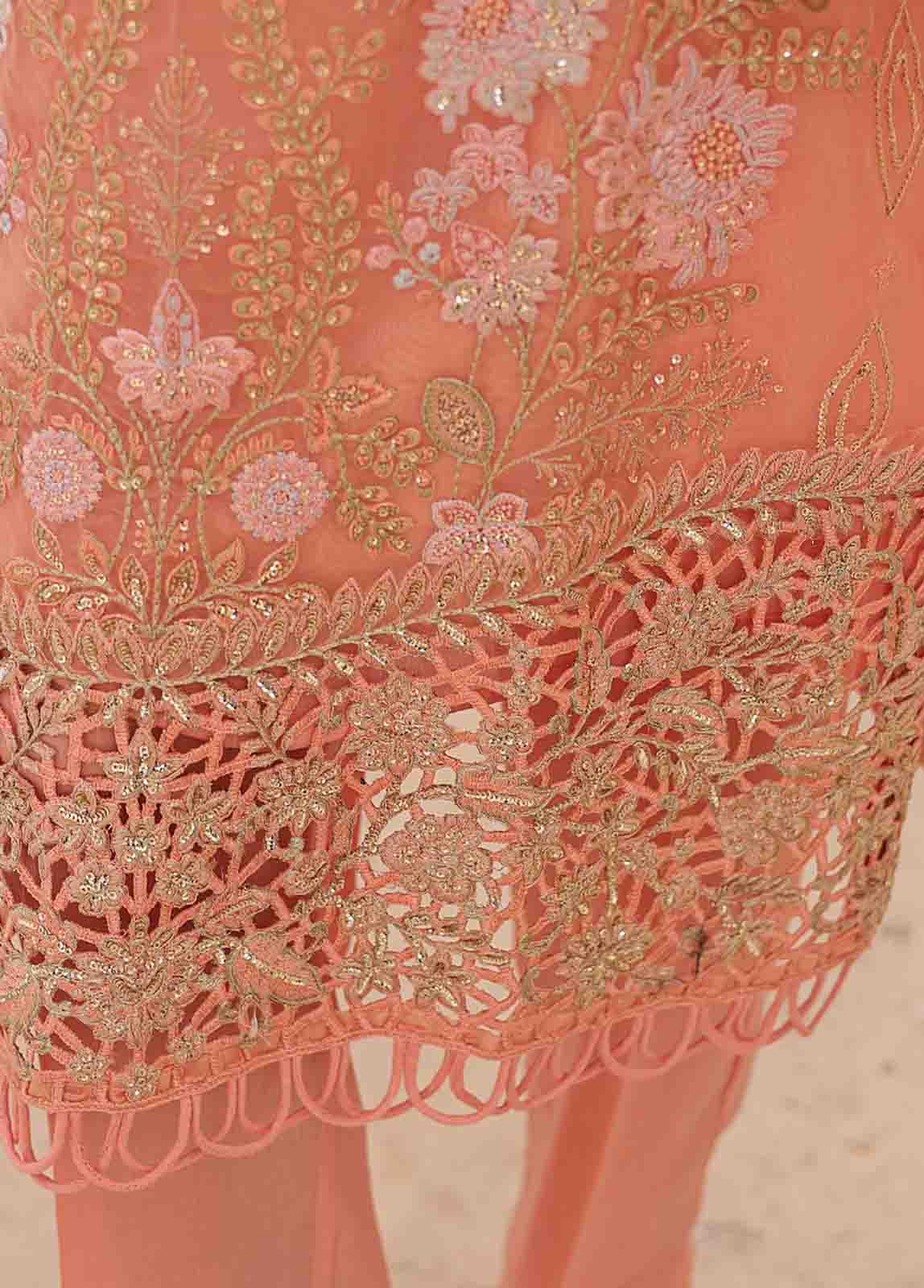 Bin Saeed Fabric - ZEF-2036 E- 3 Piece Embroidered Organza