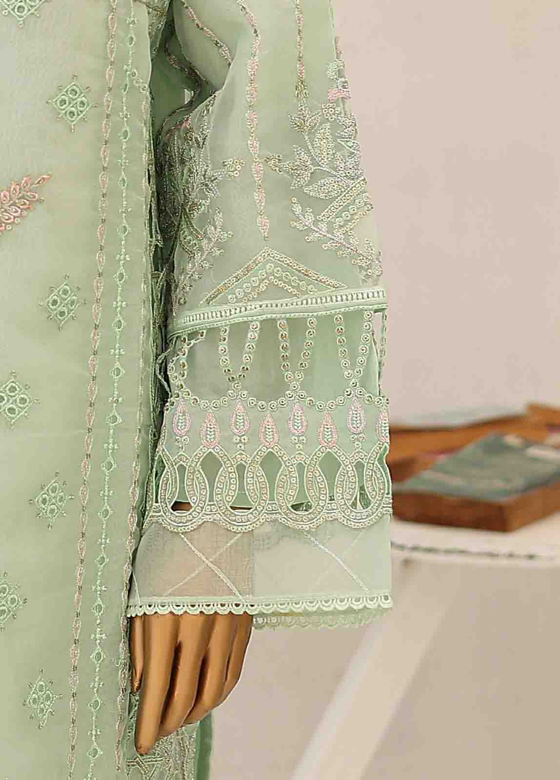 Bin Saeed Fabric - ZEF-2036 J- 3 Piece Embroidered Organza