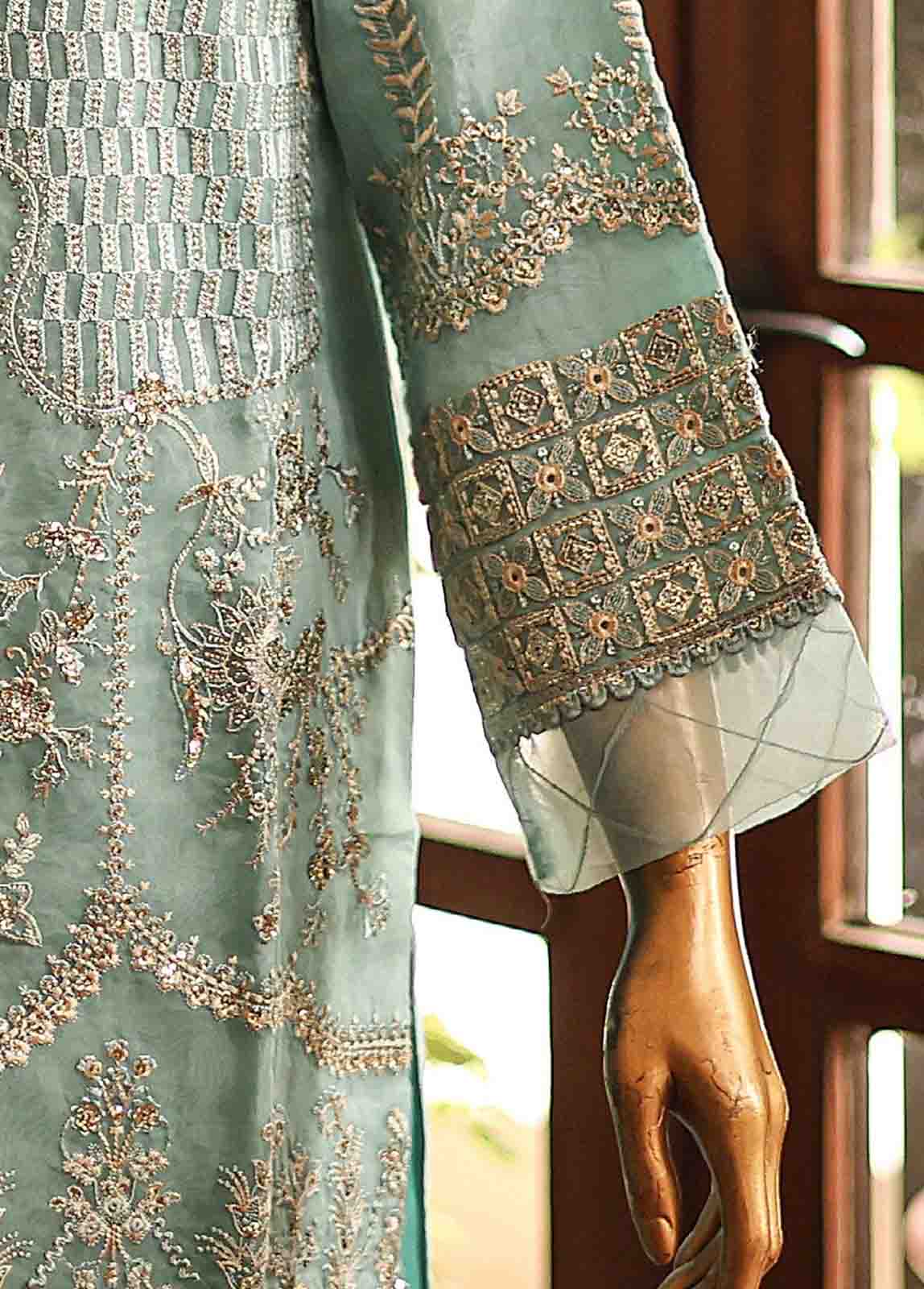 Bin Saeed Fabric - ZEF-2037- 3 Piece Embroidered Organza