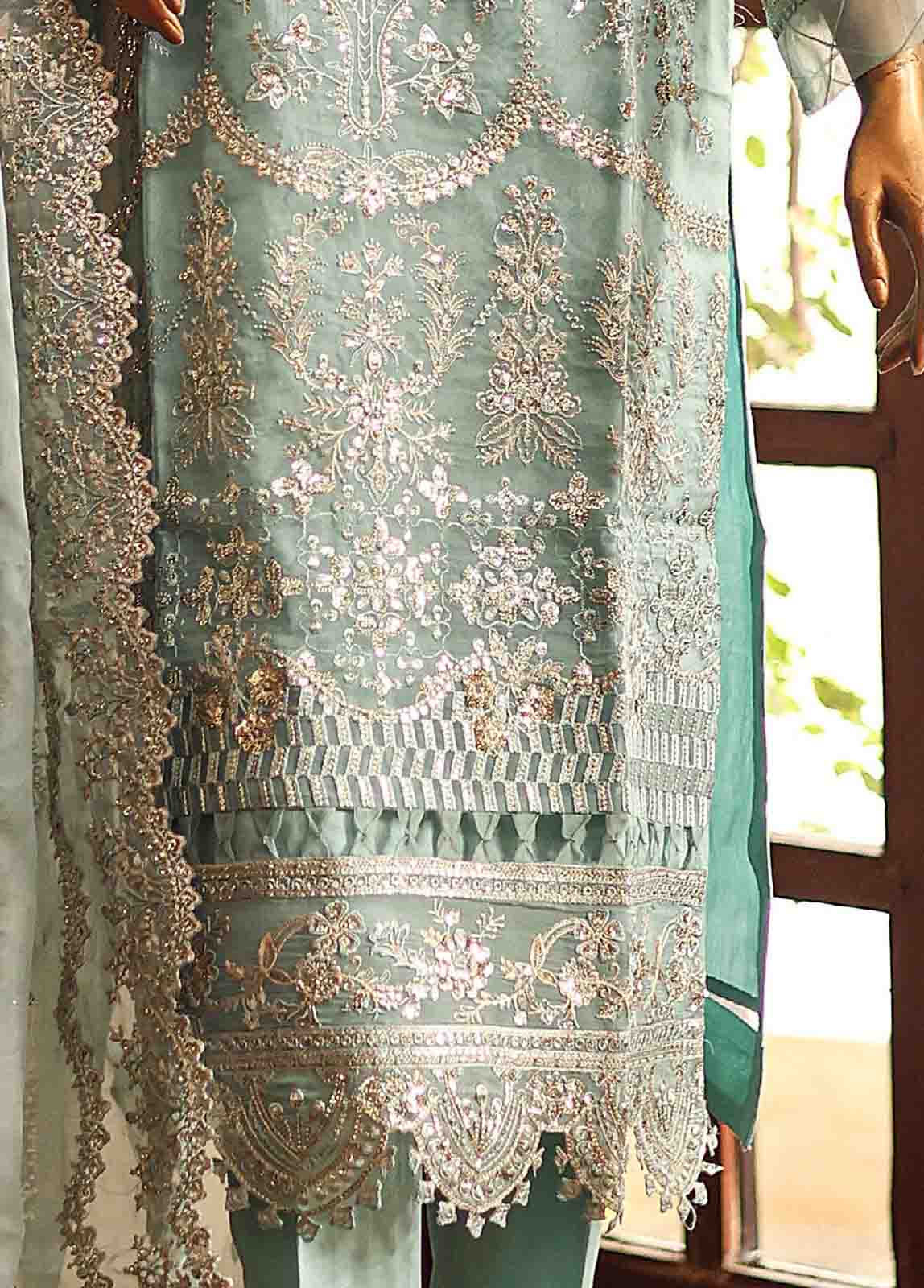 Bin Saeed Fabric - ZEF-2037- 3 Piece Embroidered Organza