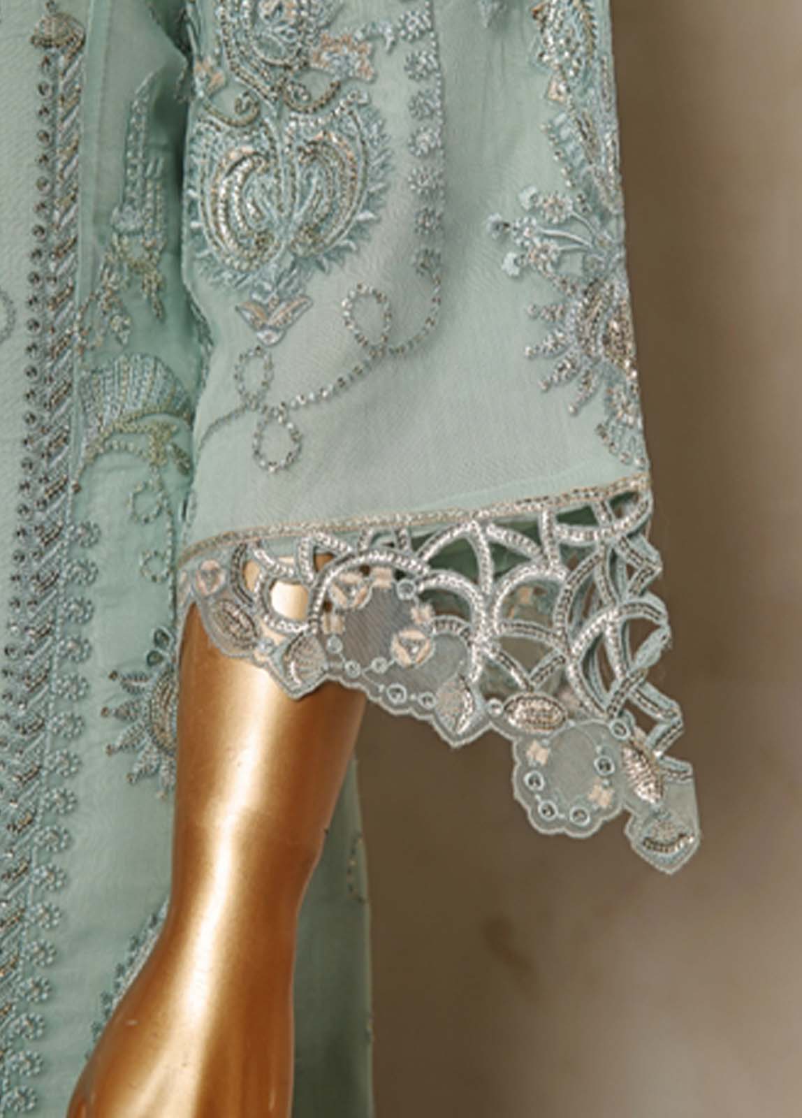 Bin Saeed Fabric - ZEF-2038- 3 Piece Embroidered Organza