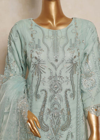 Bin Saeed Fabric - ZEF-2038- 3 Piece Embroidered Organza