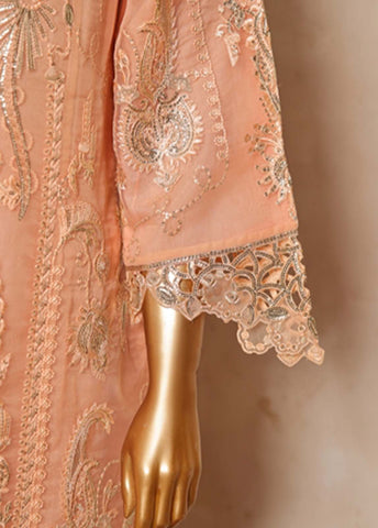 Bin Saeed Fabric - ZEF-2038 B- 3 Piece Embroidered Organza