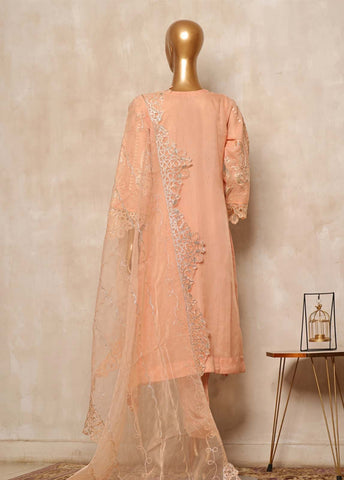 Bin Saeed Fabric - ZEF-2038 B- 3 Piece Embroidered Organza