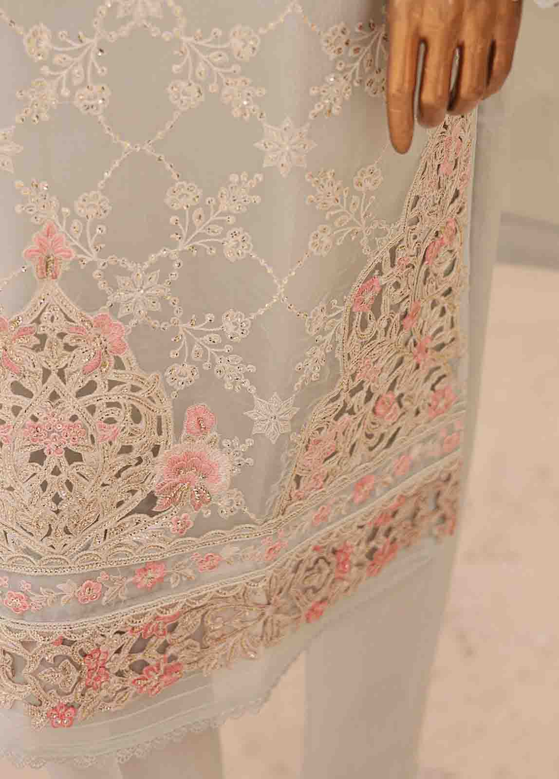 Bin Saeed Fabric - ZEF-2039 E- 3 Piece Embroidered Organza