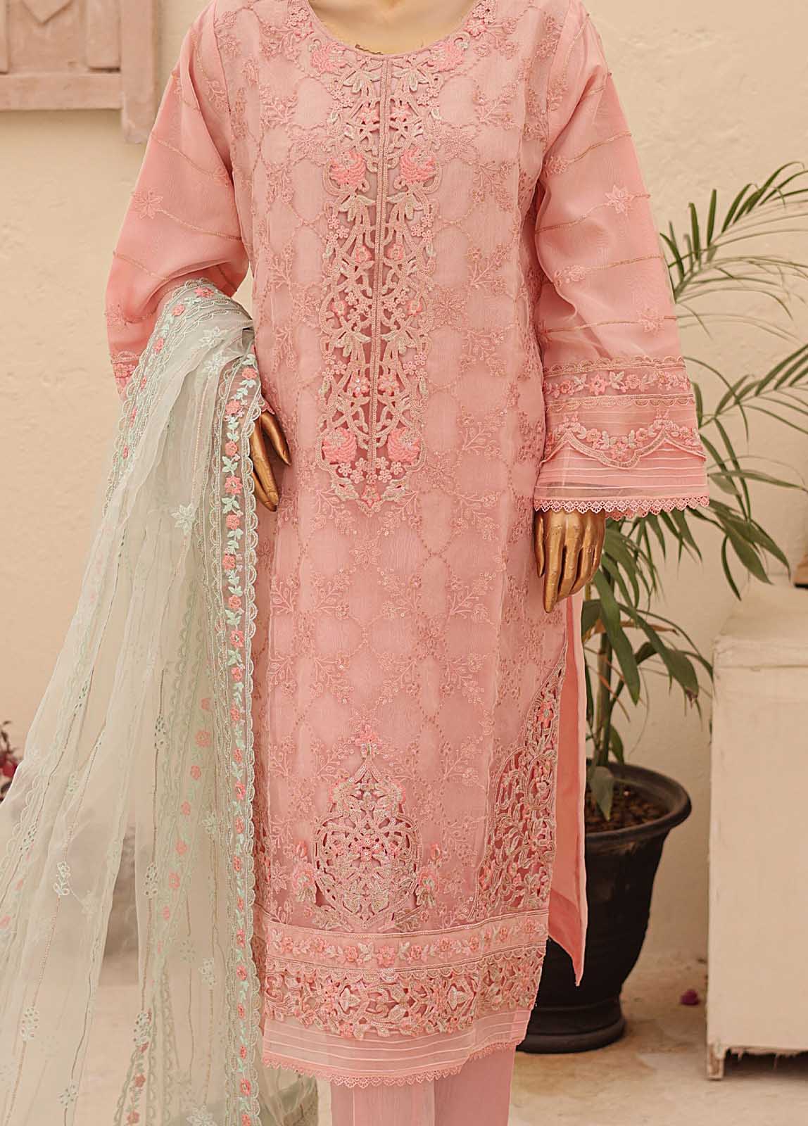 Bin Saeed Fabric - ZEF-2039 M- 3 Piece Embroidered Organza