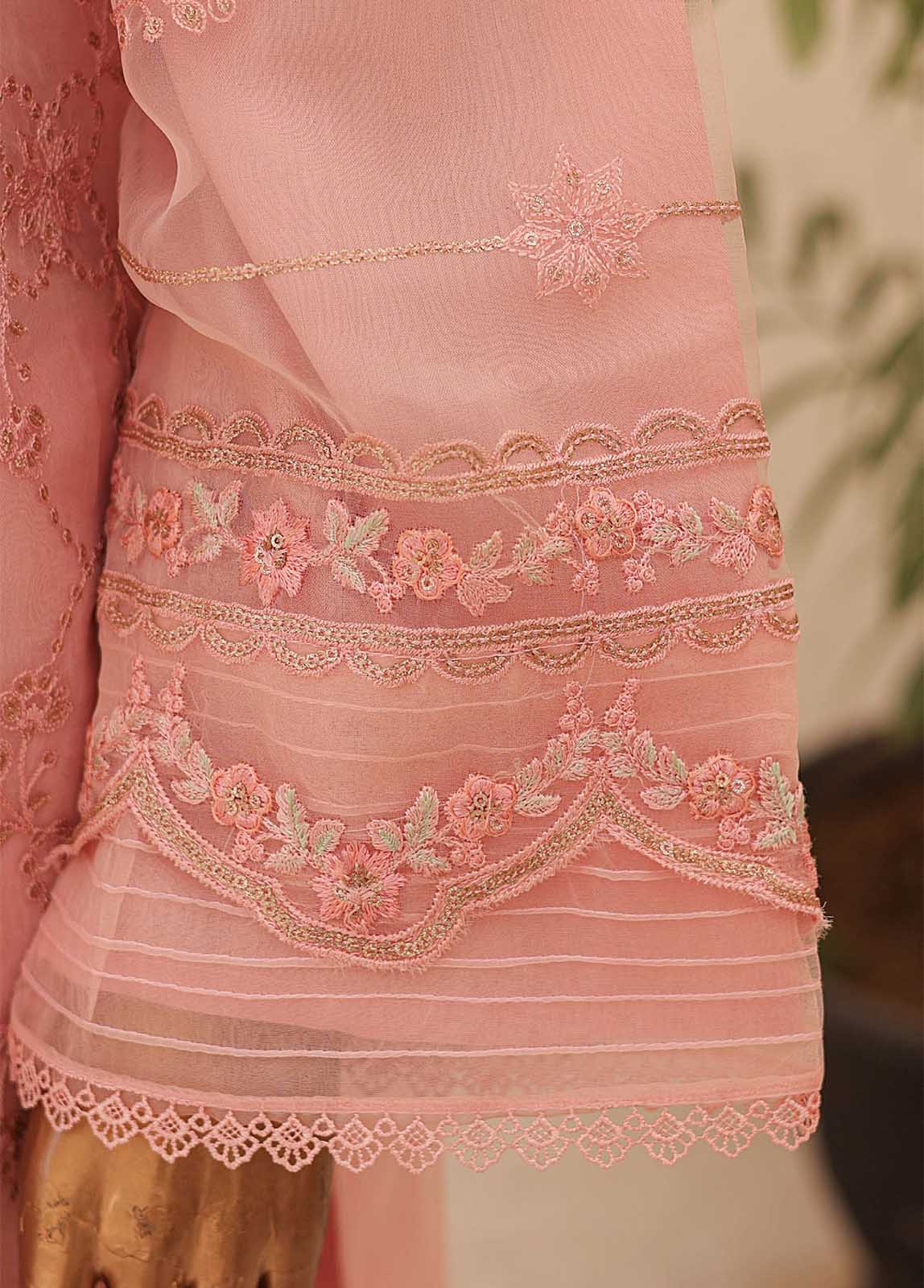 Bin Saeed Fabric - ZEF-2039 M- 3 Piece Embroidered Organza