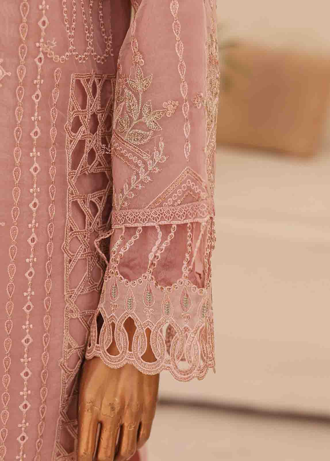 Bin Saeed Fabric - ZEF-2040 E- 3 Piece Embroidered Organza