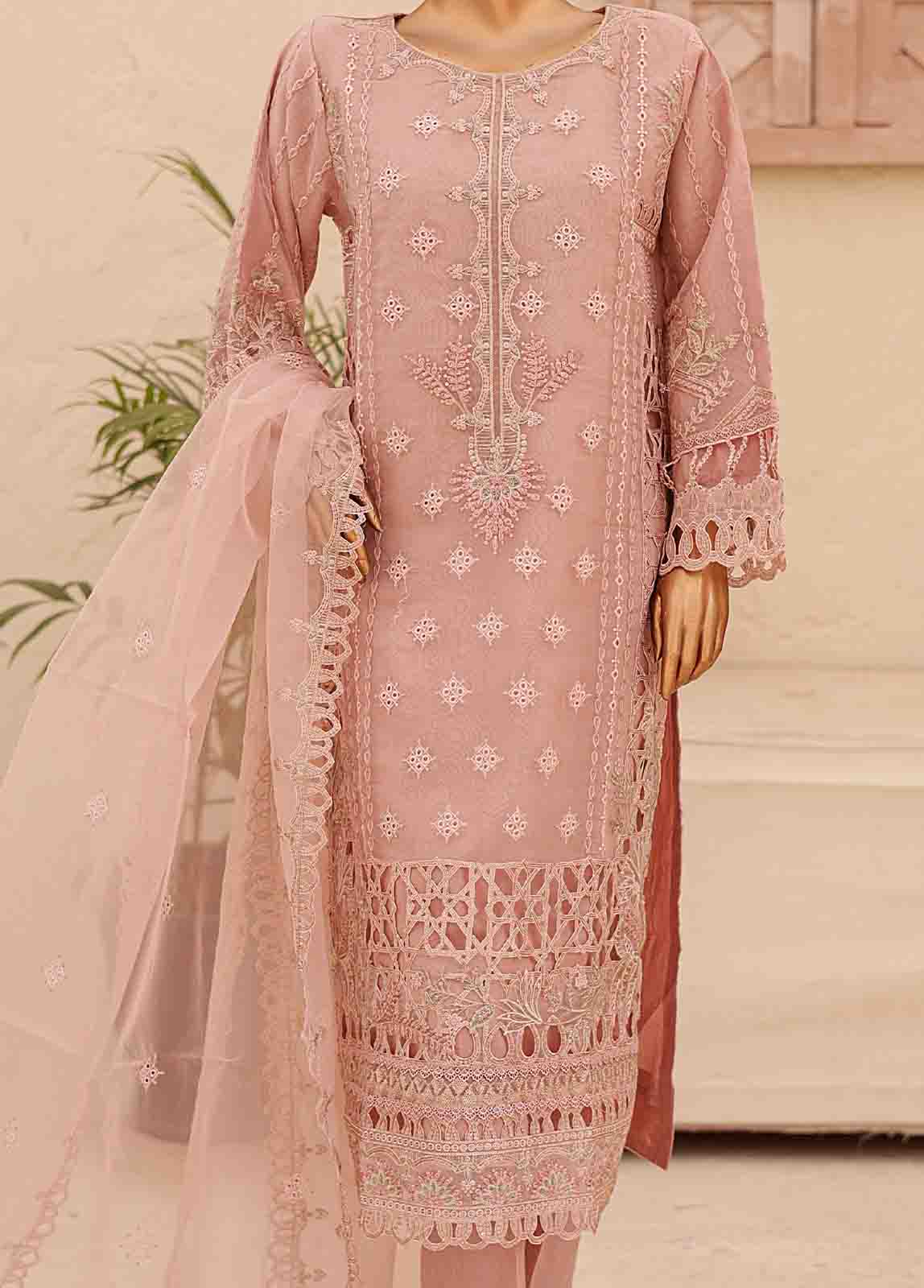 Bin Saeed Fabric - ZEF-2040 E- 3 Piece Embroidered Organza