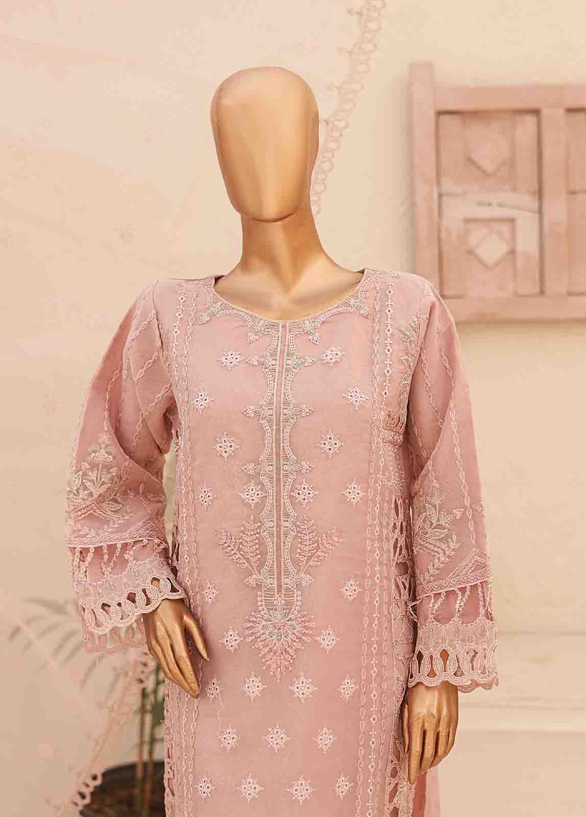 Bin Saeed Fabric - ZEF-2040 E- 3 Piece Embroidered Organza