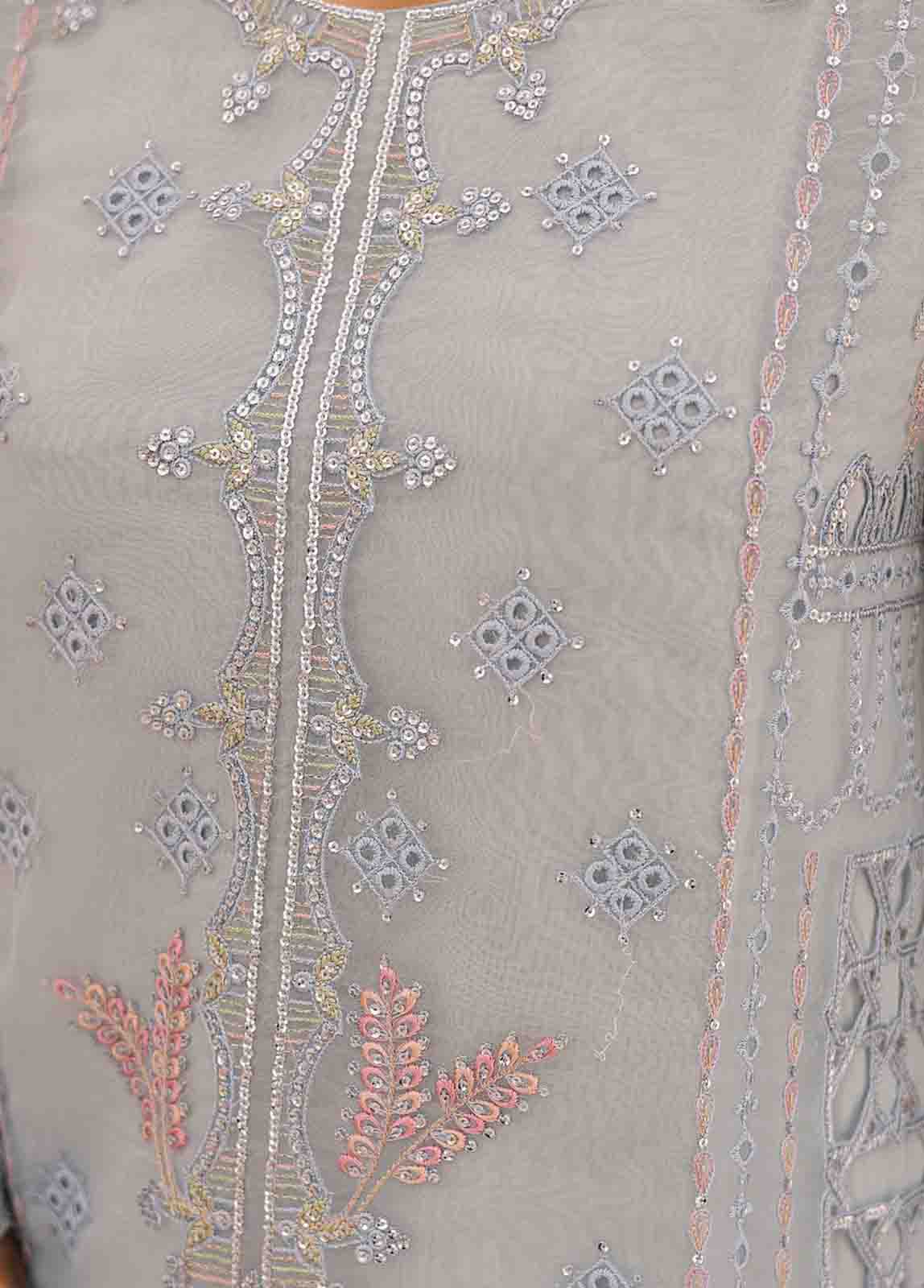 Bin Saeed Fabric - ZEF-2040 H- 3 Piece Embroidered Organza