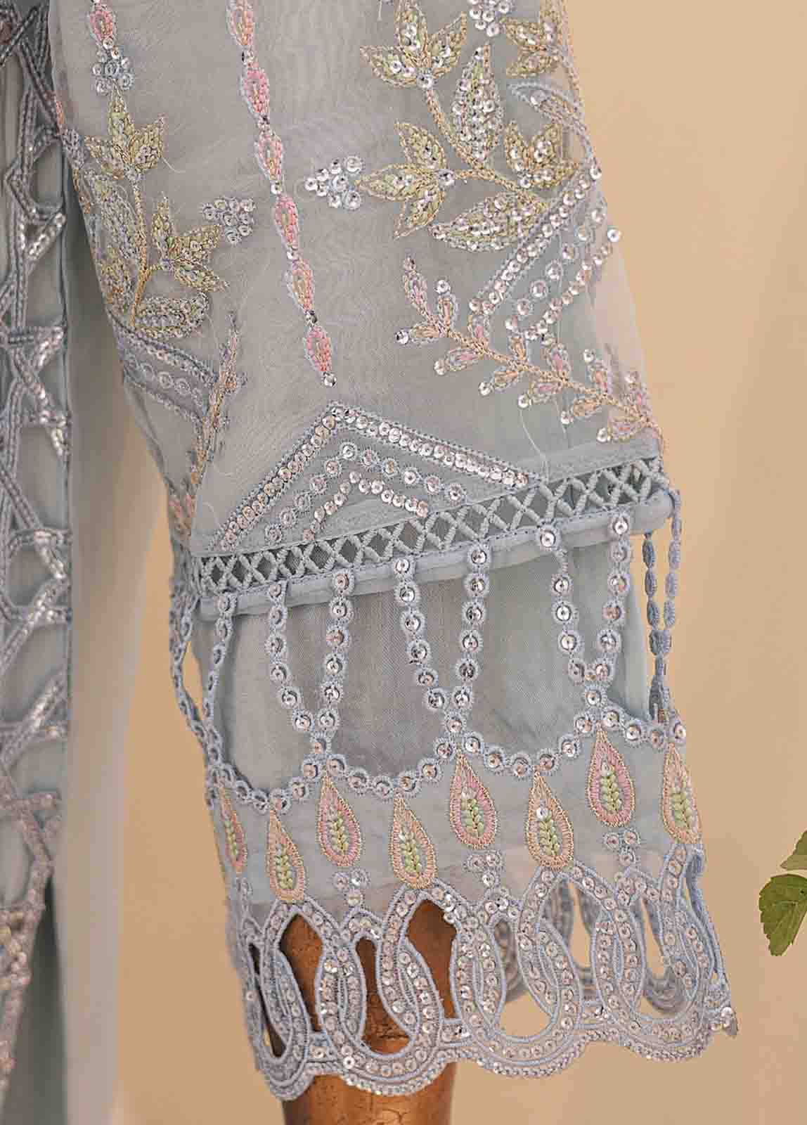Bin Saeed Fabric - ZEF-2040 H- 3 Piece Embroidered Organza
