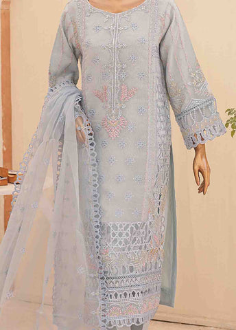 Bin Saeed Fabric - ZEF-2040 H- 3 Piece Embroidered Organza