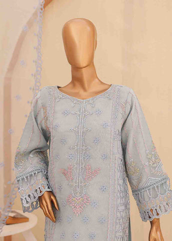 Bin Saeed Fabric - ZEF-2040 H- 3 Piece Embroidered Organza