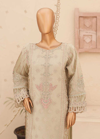 Bin Saeed Fabric - ZEF-2040 S- 3 Piece Embroidered Organza