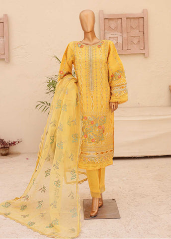 Bin Saeed Fabric - ZEF-2041 - 3 Piece Embroidered Organza