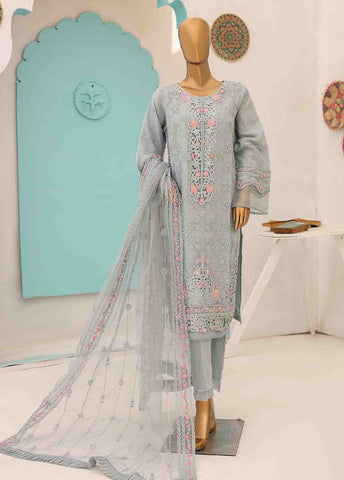Bin Saeed Fabric - ZEF-2043- 3 Piece Embroidered Organza
