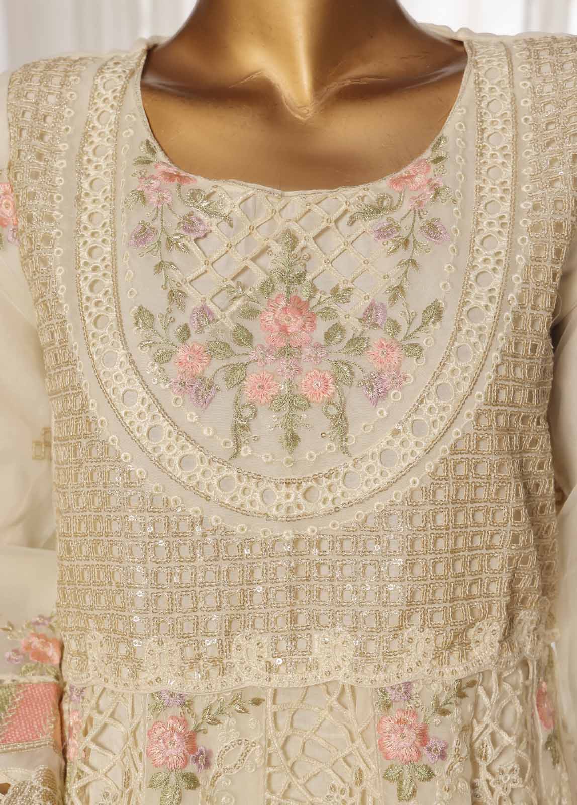 Bin Saeed Fabric - ZEF-2060 F- 3 Piece Organza Stitched Suit