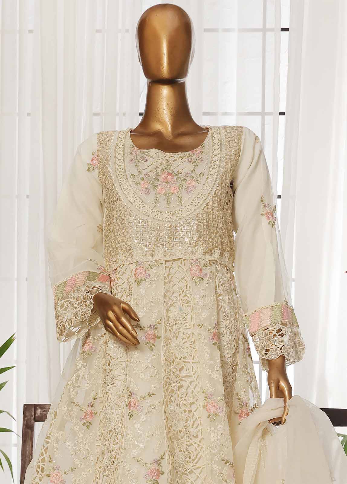 Bin Saeed Fabric - ZEF-2060 F- 3 Piece Organza Stitched Suit
