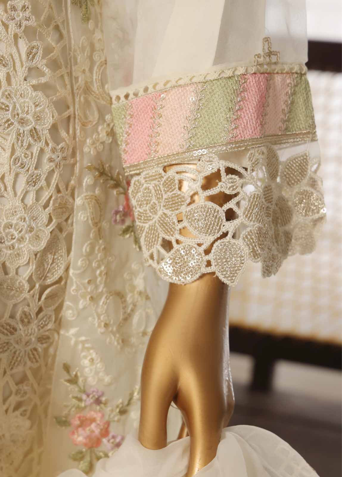 Bin Saeed Fabric - ZEF-2060 F- 3 Piece Organza Stitched Suit