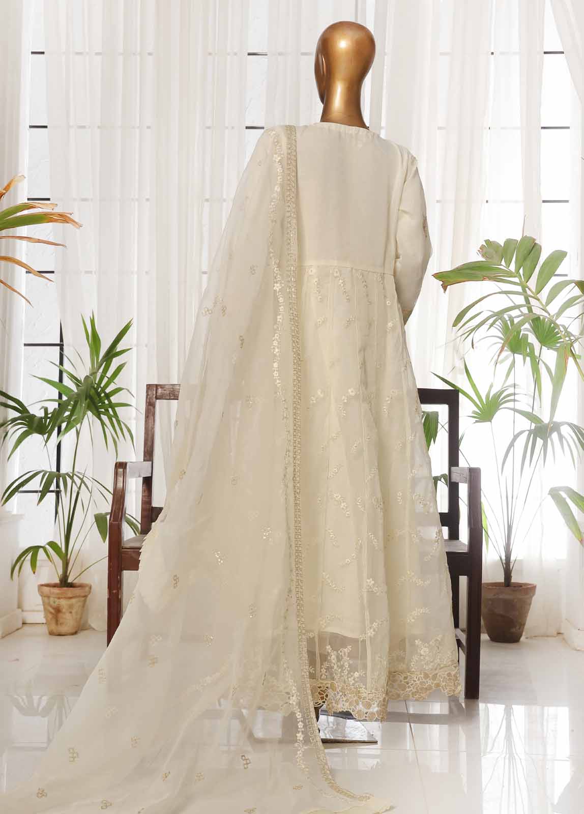 Bin Saeed Fabric - ZEF-2060 F- 3 Piece Organza Stitched Suit