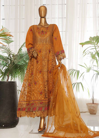 ZEF-2061 F- 3 Piece Organza Stitched Suit