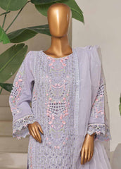ZEF-2067 U- 3 Piece Organza Stitched Suit