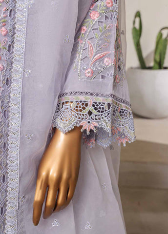 Bin Saeed Fabric - ZEF-2067 U- 3 Piece Organza Stitched Suit