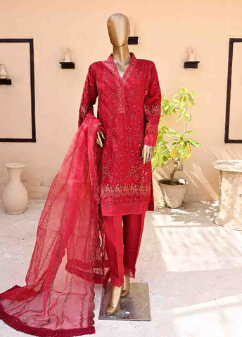 Bin Saeed Fabric - ZEF-C-2014- 3 Piece Embroidered Chiffon