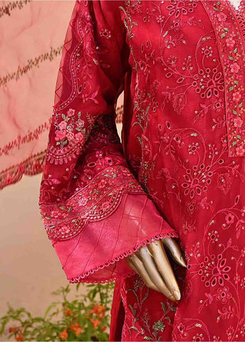 Bin Saeed Fabric - ZEF-C-2014- 3 Piece Embroidered Chiffon