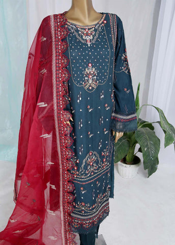 Bin Saeed Fabric - ZEF-C06- 3 Piece Embroidered Chiffon
