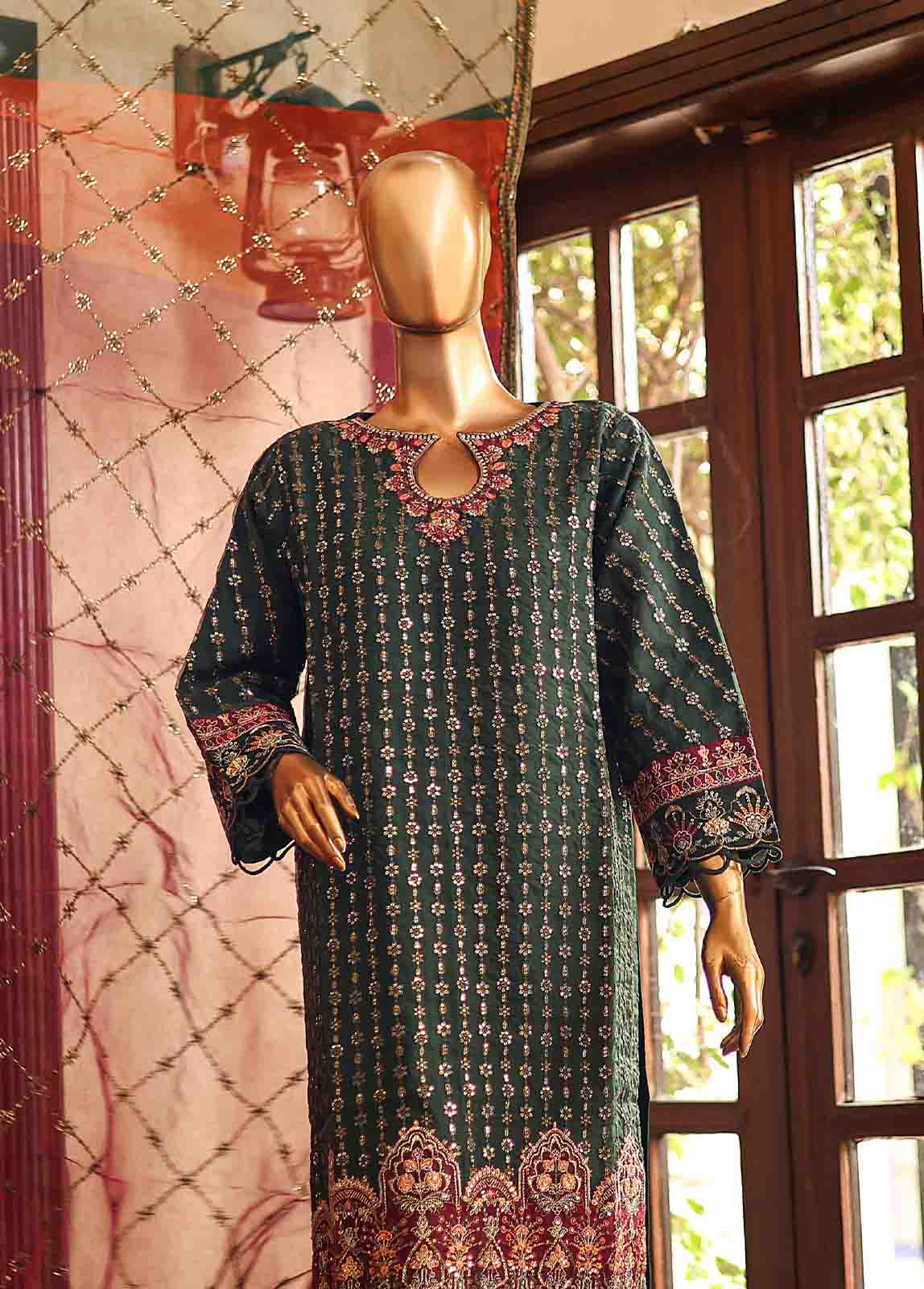 Bin Saeed Fabric - ZEF2031- 3 Piece Embroidered Organza